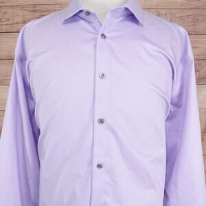 Calvin Klein Dress Shirt Mens 20 34/35 4XL Purple Slim Fit Stretch Non Iron